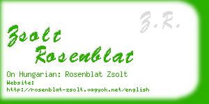 zsolt rosenblat business card